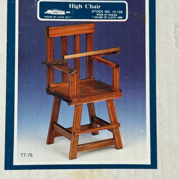 House of Lloyd TT-78 Doll High Chair 1:12 Scale Wood Miniature Build Kit - Picture 2 of 3